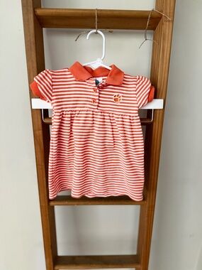 Clemson University Striped Orange Polo Dress for Kids - Casual Short Sleeve